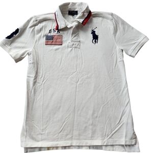 Polo Ralph Lauren Big Pony Flag Polo Shirt Boys Size XL 18-20
